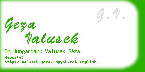 geza valusek business card