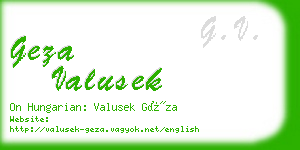 geza valusek business card